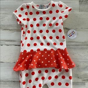LuLaRoe Dot Dot Smile Toddler Romper 3/4